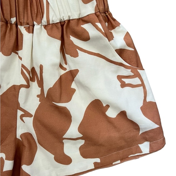 CROSBY by Mollie Burch Cailan High Waist Shorts White/Brown Size XS - Picture 5 of 7